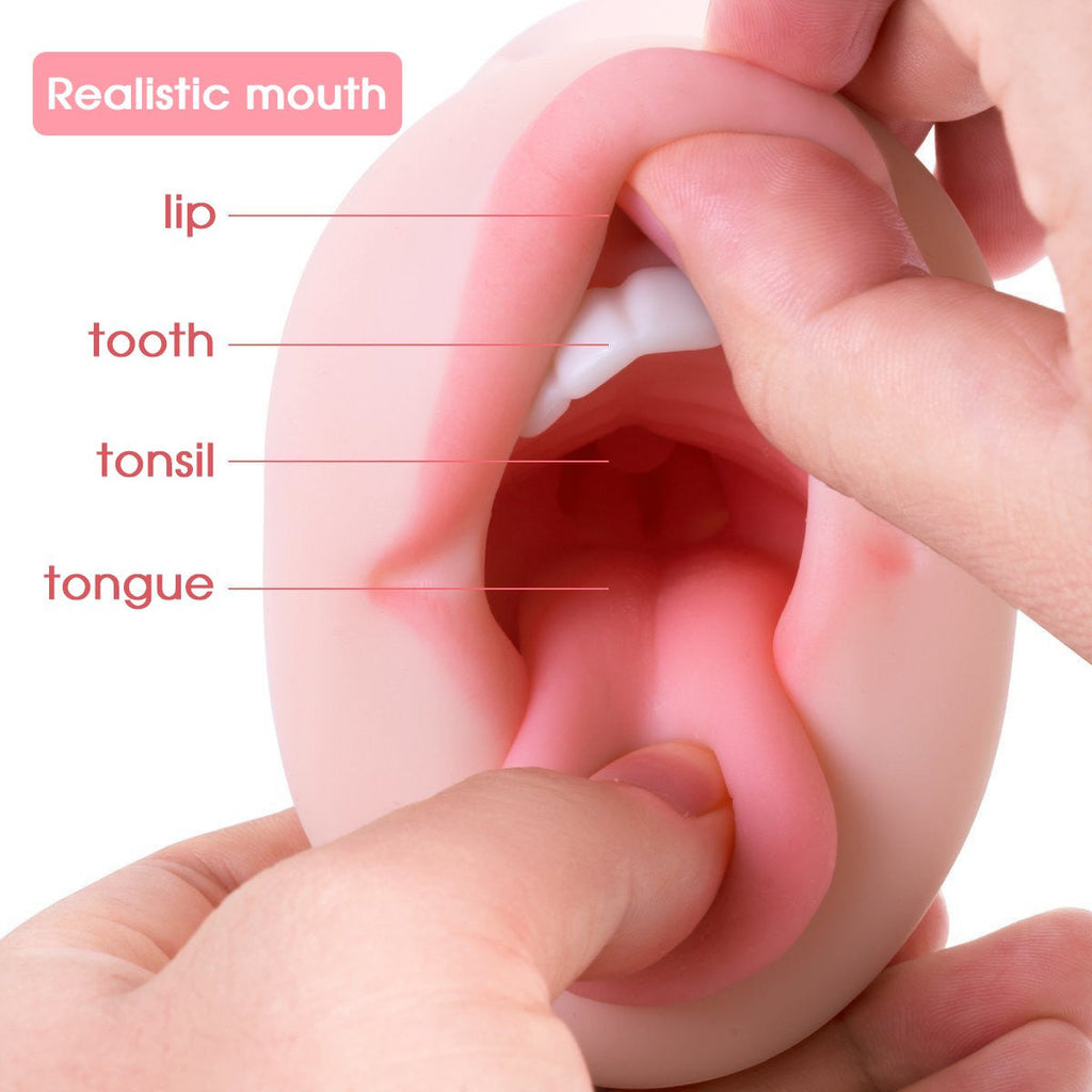 5.9-Inch Pocket Pussy Realistic Mouth with 3D Teeth and Tongue