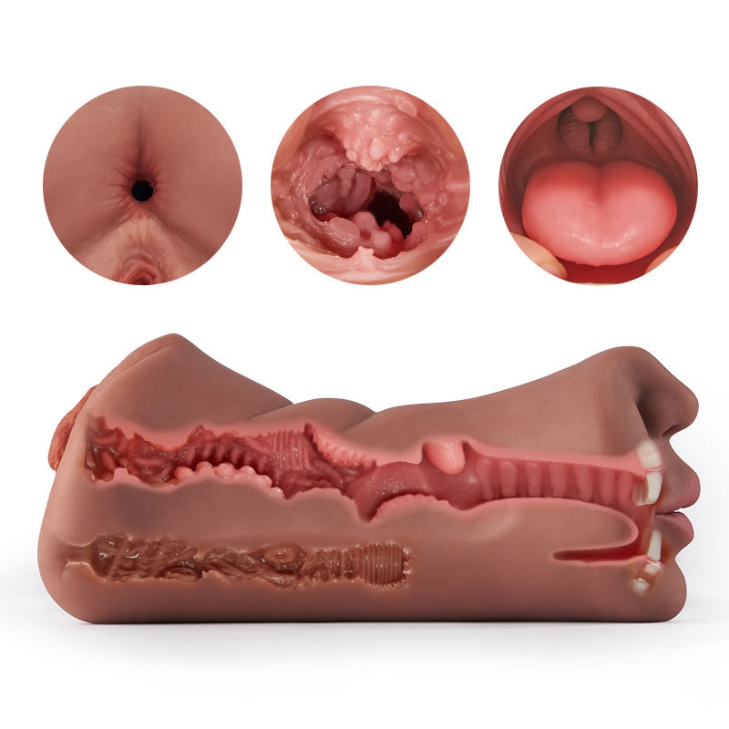 7.4-Inch Three Channel Mouth Vaginal Anal Pocket Pussy