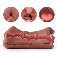 Load image into Gallery viewer, 7.4-Inch Three Channel Mouth Vaginal Anal Pocket Pussy