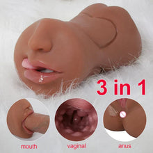 Load image into Gallery viewer, 3 In 1 Triple Holes Inverted Model Male Masturbation Cup